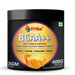 BCAA++ Mango Delight FiTBal-BCAA-Mango-Delight-–-400g-Advanced-Muscle-Recovery-Enhanced-Stamina-and-Strength-with-Leucine-Isoleucine-and-Valine-2-600x600